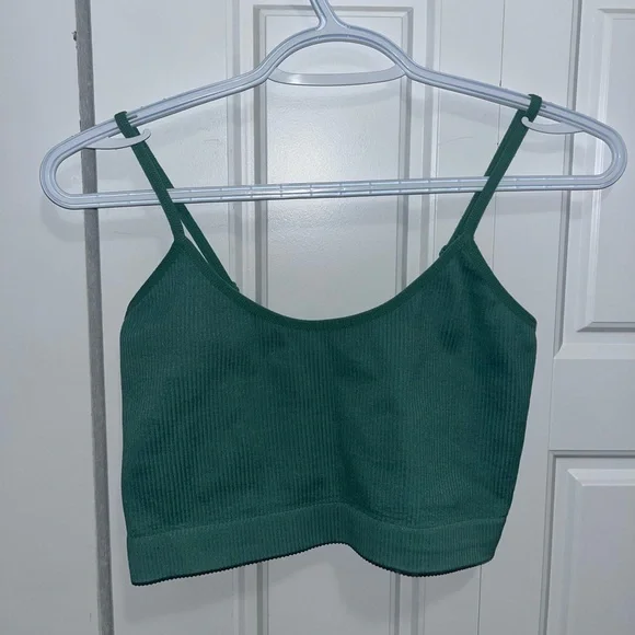 Ardene Basic Green Ribbed Cropped Cami - Picture 2 of 5